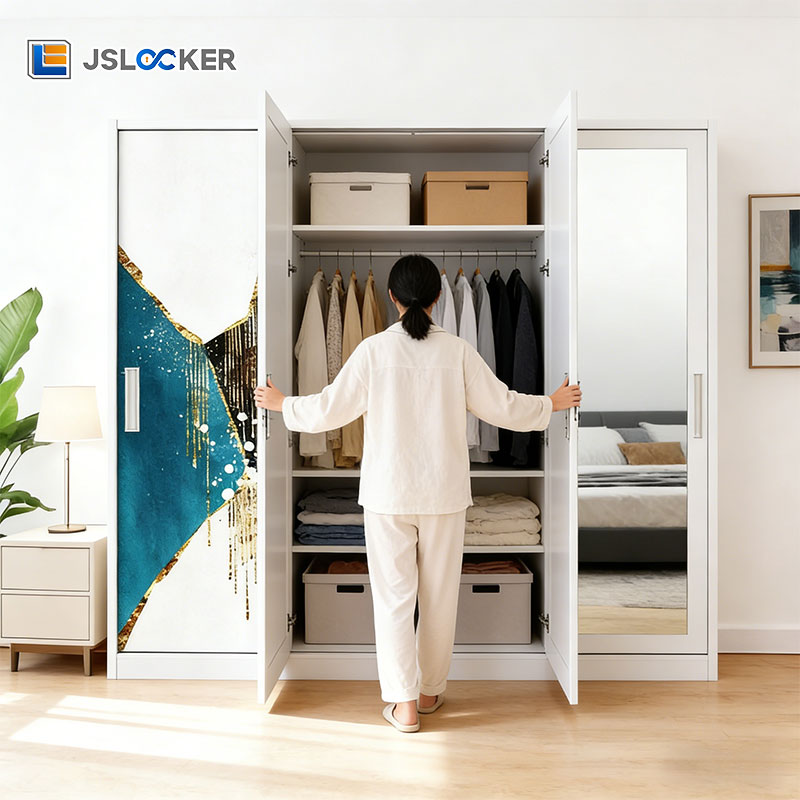4-Door Sliding Metal Wardrobe