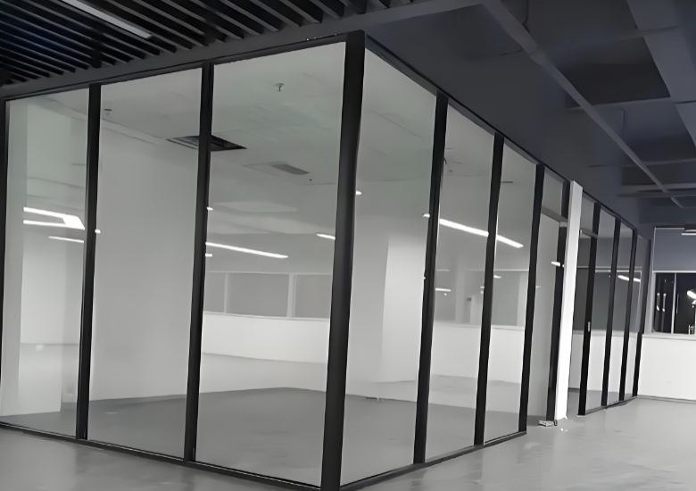 frameless fire-resistant glass wall