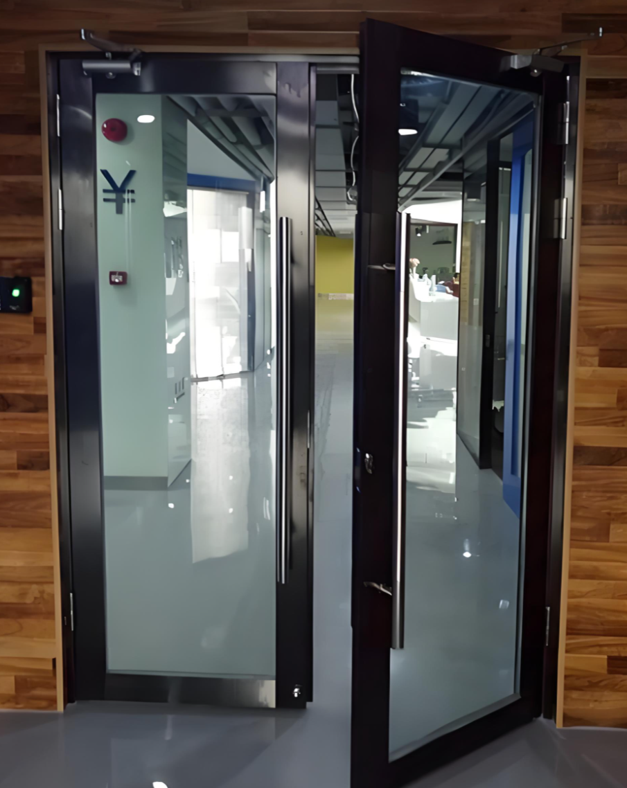 Fire-resistant glass doors