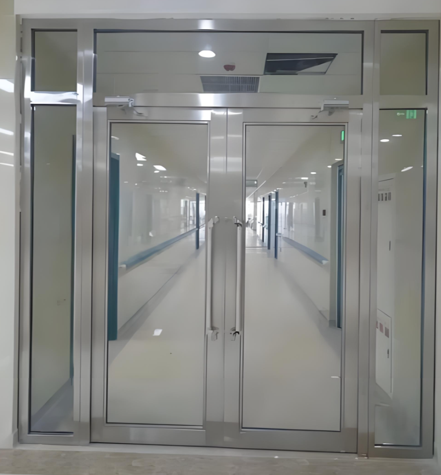 Single leaf fire glass doors