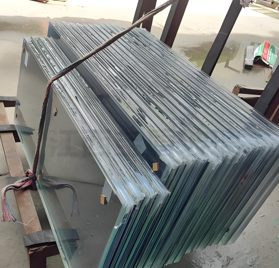 Fire resistant glass with acoustic insulation