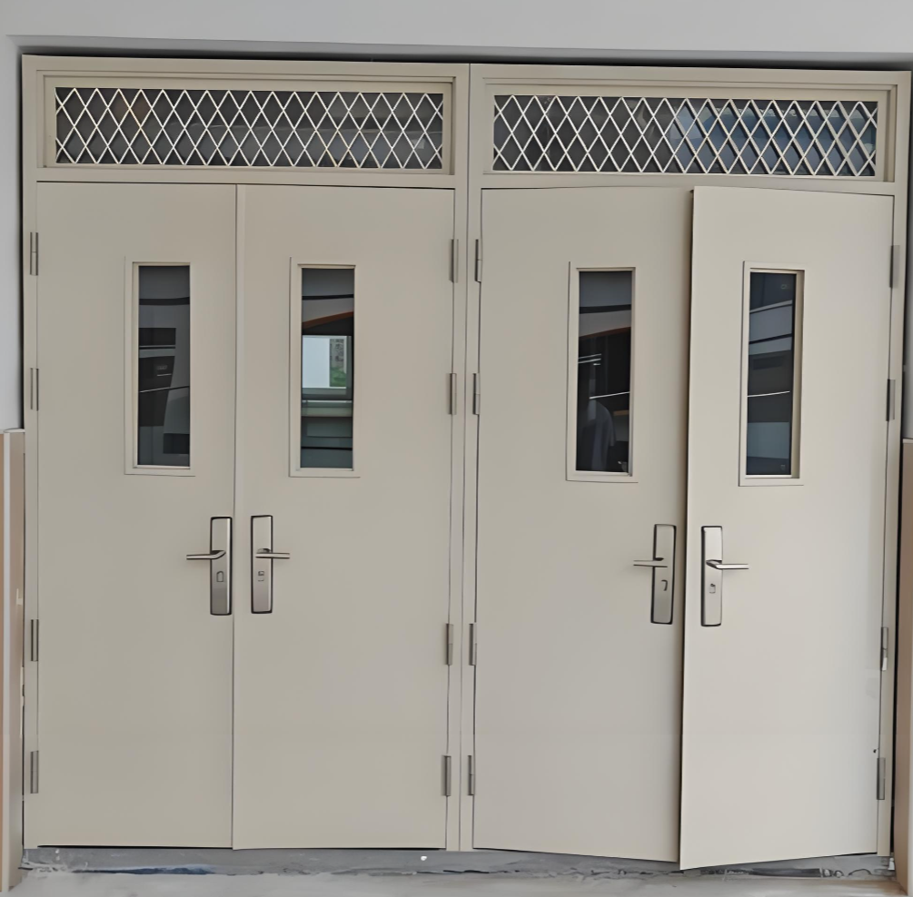 Integrated fire door system Integrated fire door system