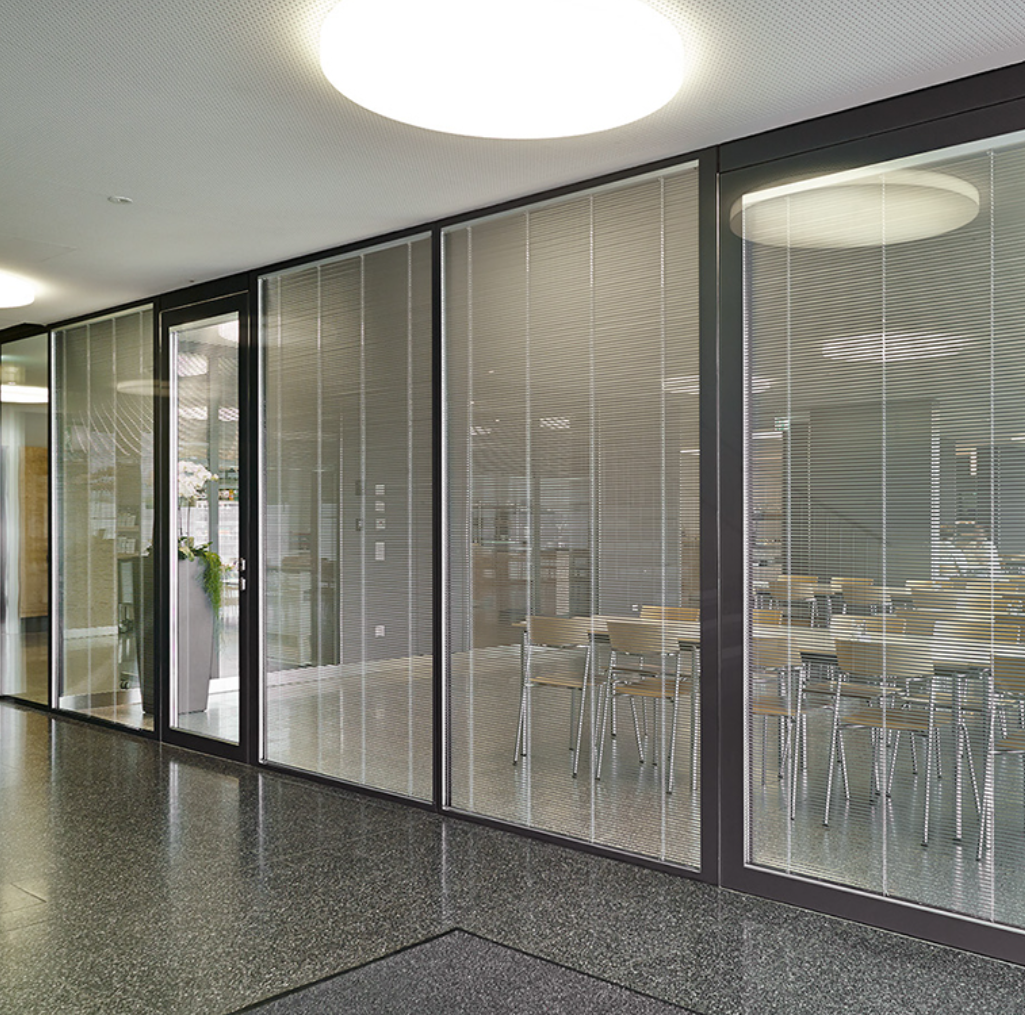 fire-resistant glass wall for office