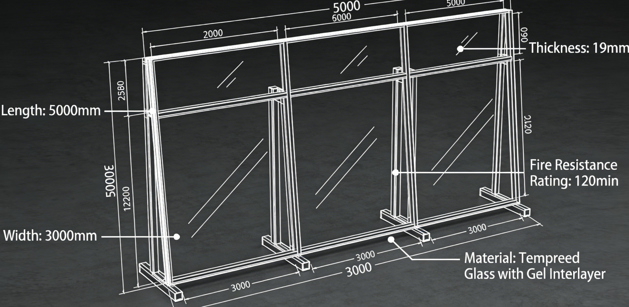 Large Fire Glass Manufacturer