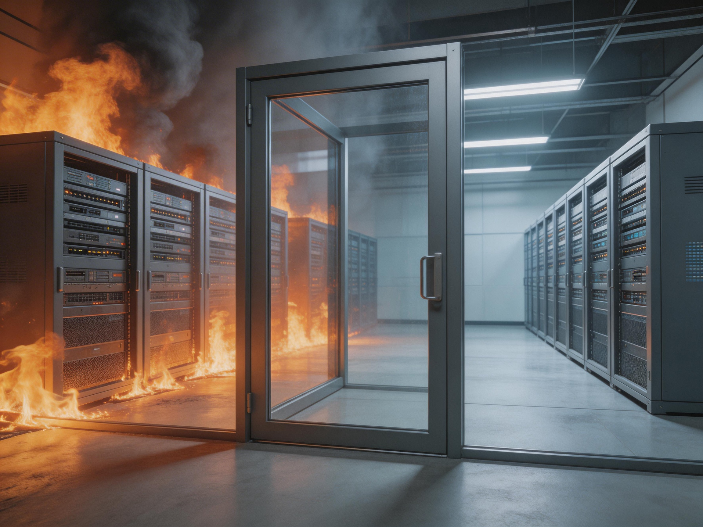 Fire-rated door for the data center