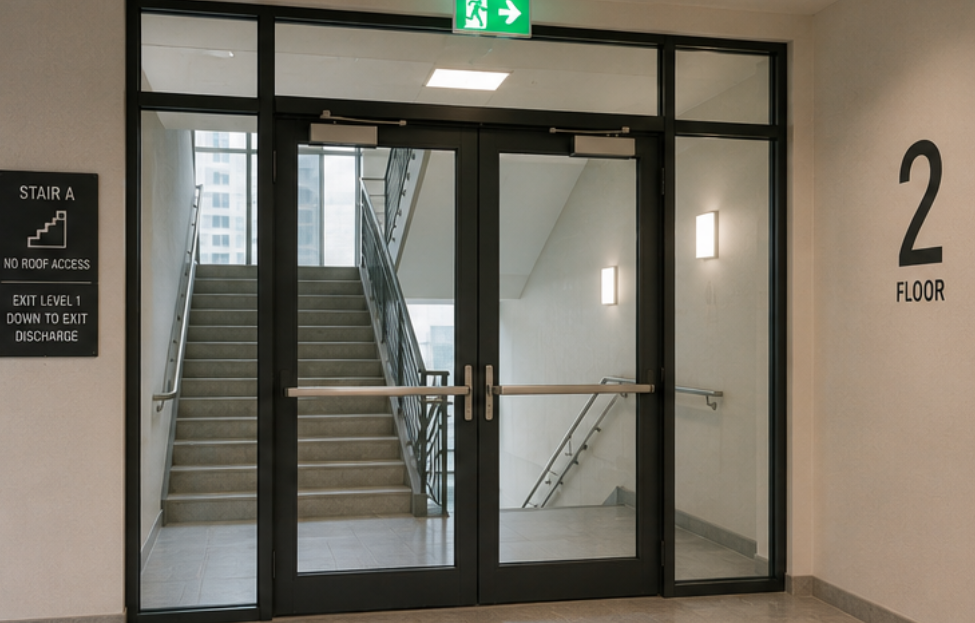fire-rated glass door systems for staircases​