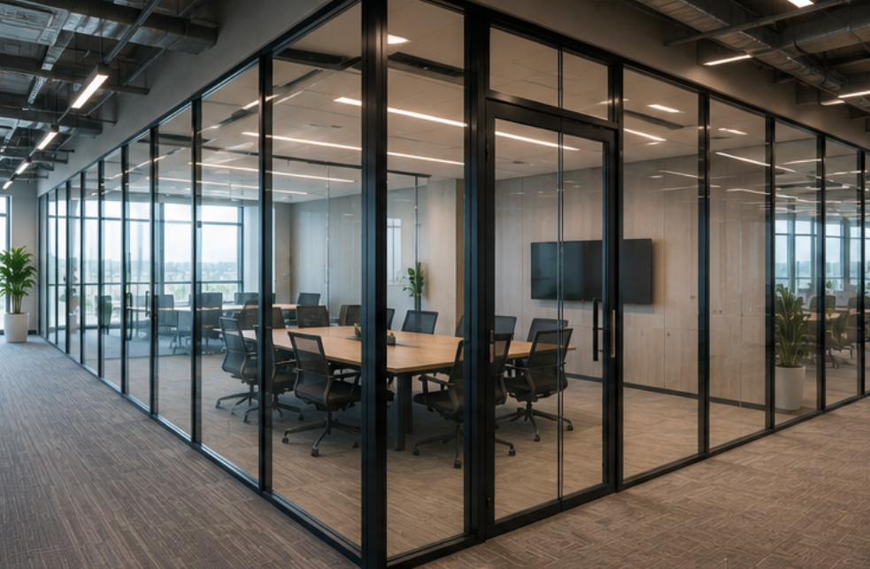 fire-rated glass partition systems for offices