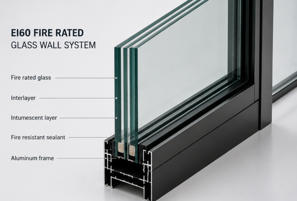 hotel corridor fire-rated glass walls​