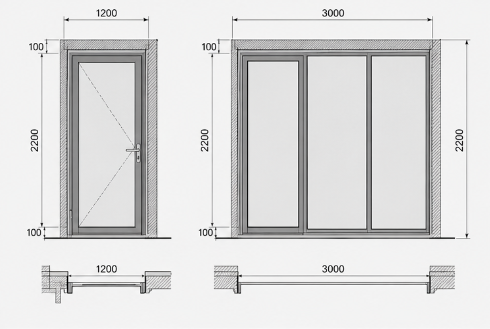 drawings for fire rated glass specification​