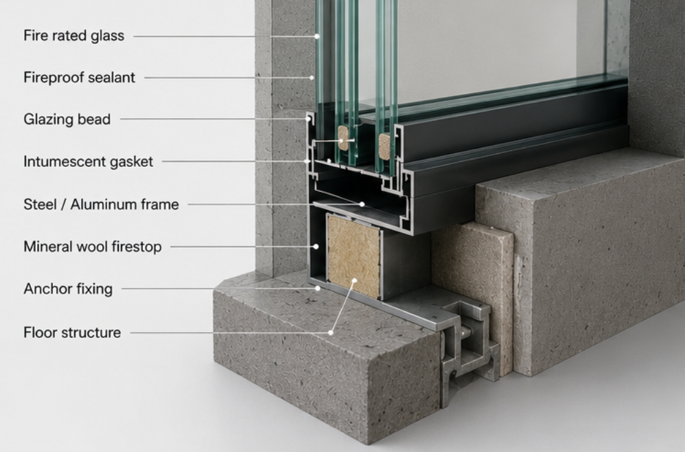 fire rated glass bid drawings​