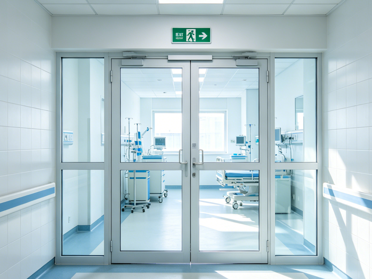 EI90 fire rated glass hospital corridor