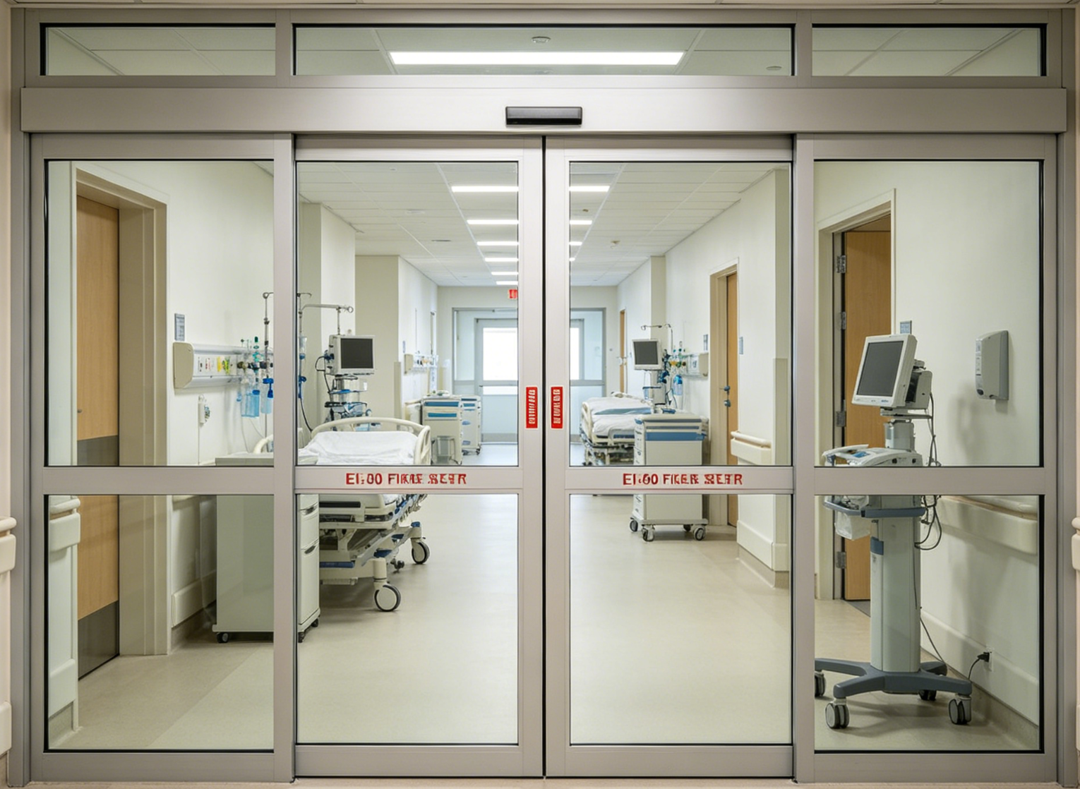 EI90 fire rated glass hospital corridor