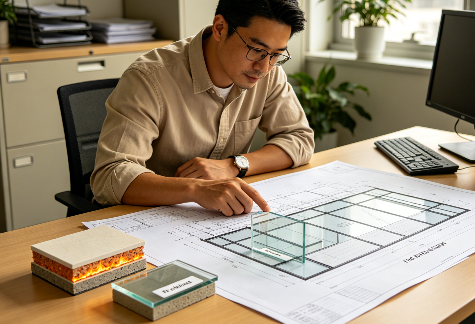 Office renovation fire rated glass system Office renovation fire rated glass system