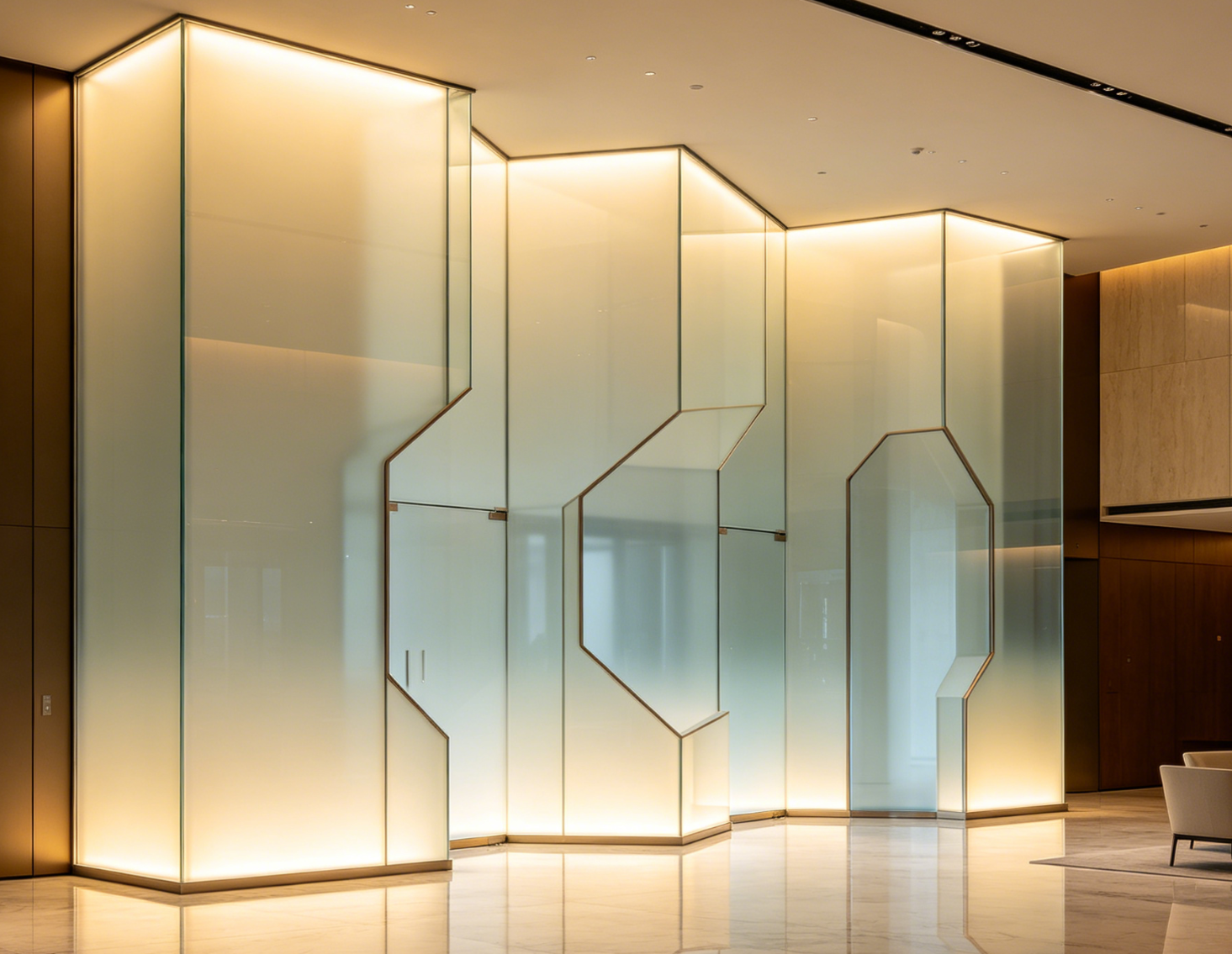 Irregular fire rated glass panels Irregular fire rated glass panels