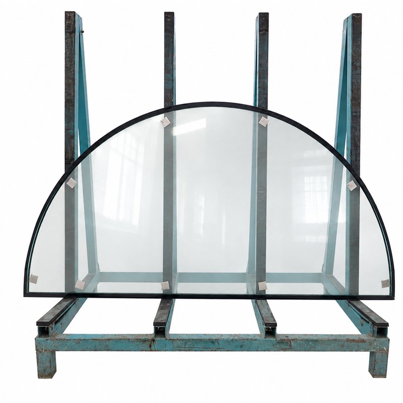 Semicircular NANOFLAM EI60 Fire-Resistant Glass