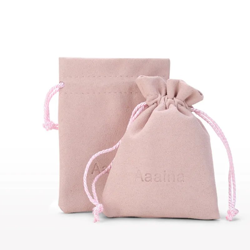Bolsas de terciopelo con cordón de satén de seda con logotipo personalizado