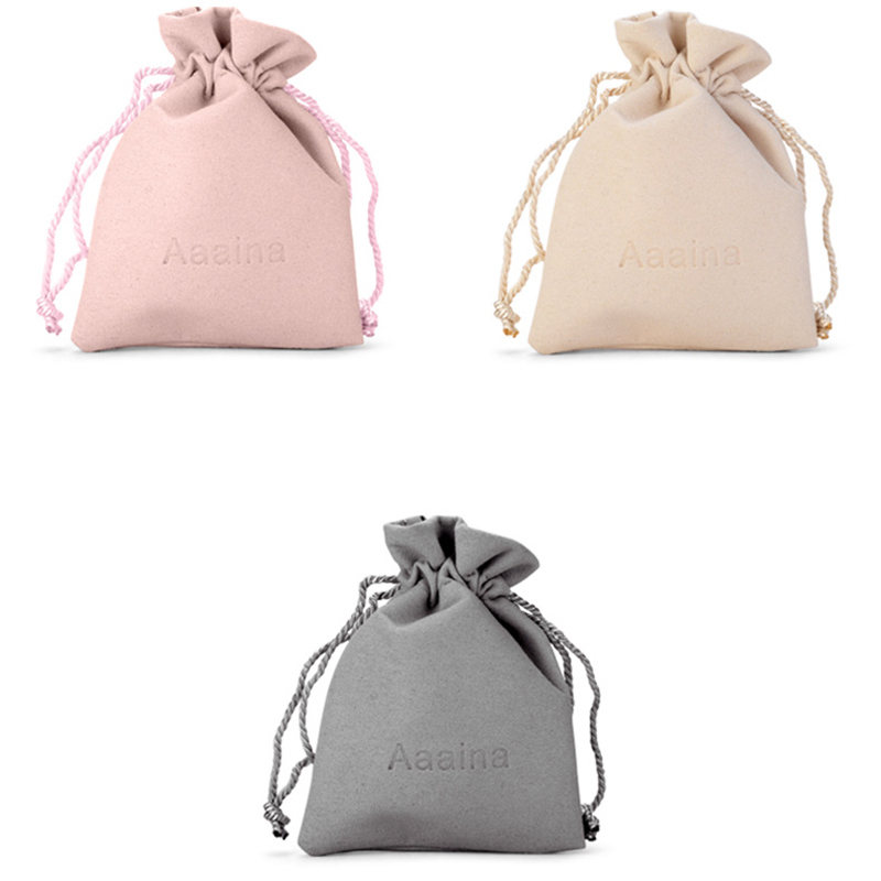 microfiber velvet drawstring suede bag for necklace