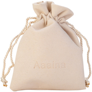 Bolsa de algodón con cordón para guardar joyas y pendientes, respetuosa con el medio ambiente