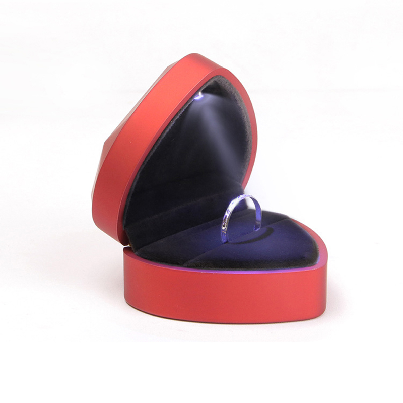 led light ring box jewelry storage display case with led