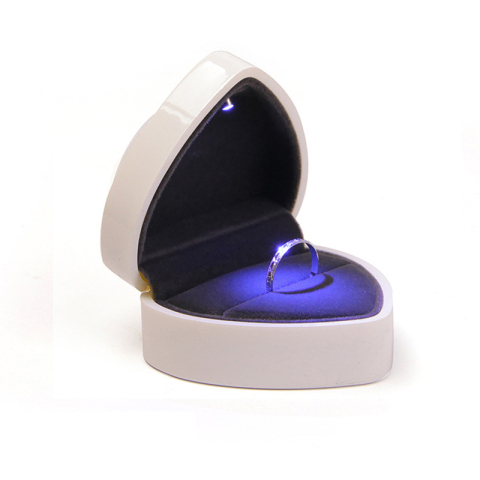 led light ring box jewelry storage display case with led
