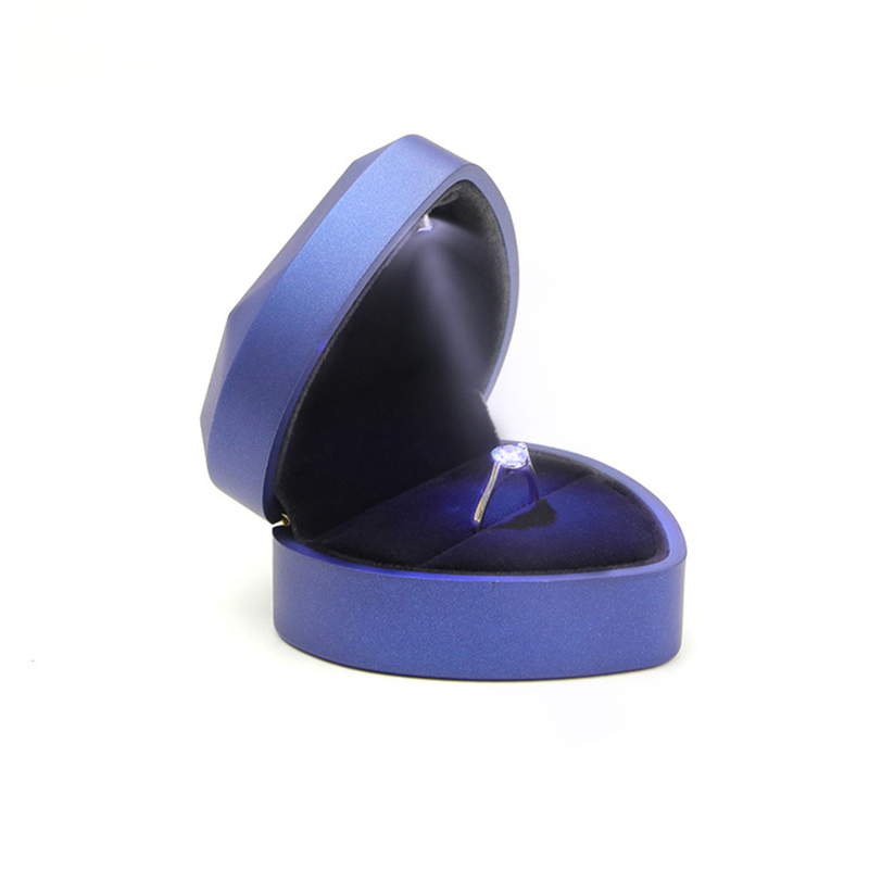 led light ring box jewelry storage display case with led