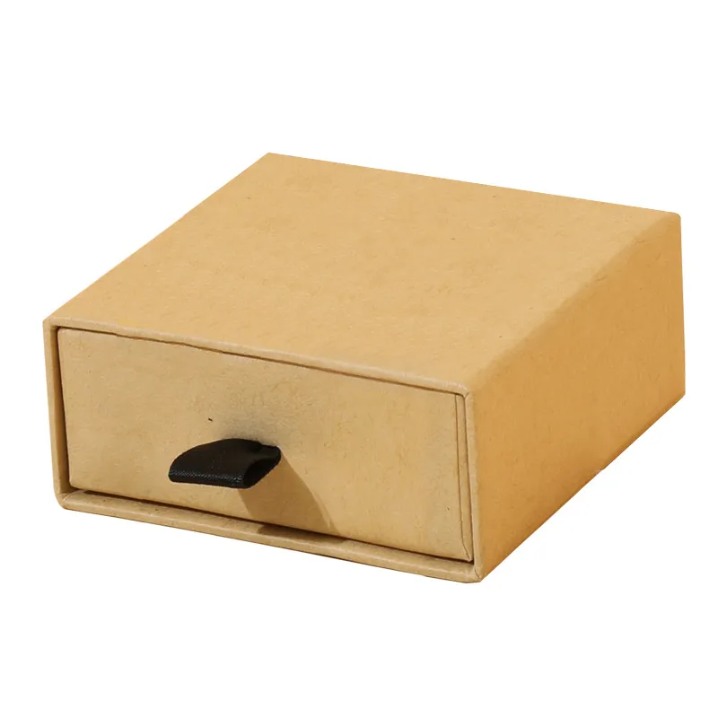 Caja deslizable con cajón para empaque de aretes en papel rígido