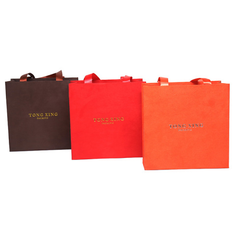 custom logo luxury paper packing small jewelry gift bags with handle