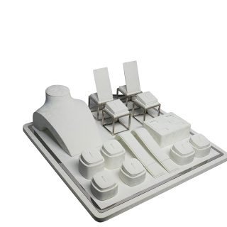 Juego de soporte de exhibición de joyas personalizado para collar, anillo, pendientes y pulseras para tienda