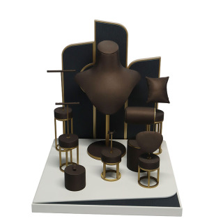 Expositor de microfibra para anillos, pendientes, colgantes, collares y pulseras