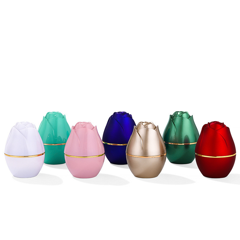 kotak cincin berbentuk mawar kreatif dengan lampu