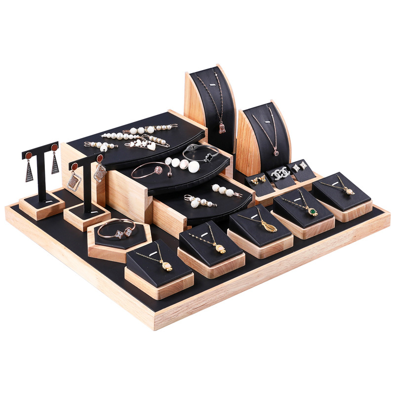 microfiber and wooden display set