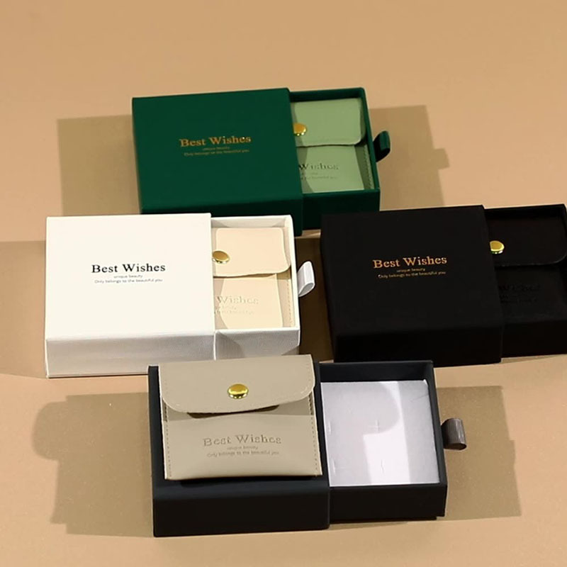 luxury drawer jewelry boxes with leather pouches