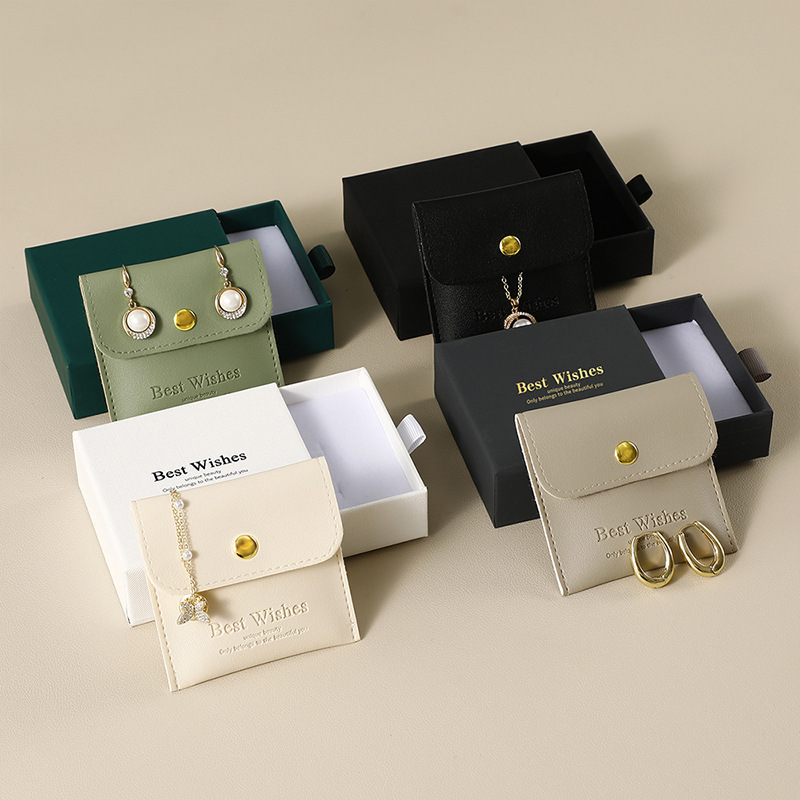 luxury drawer jewelry boxes with leather pouches
