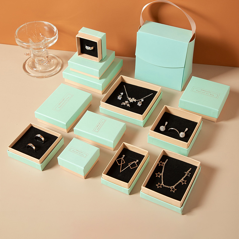 jewelry boxes in elegant pastel mint green design