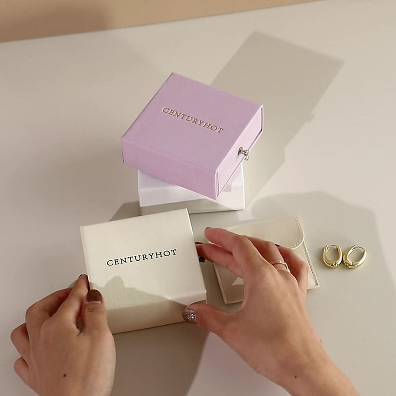 elegant drawer box with handle hot stamping logo