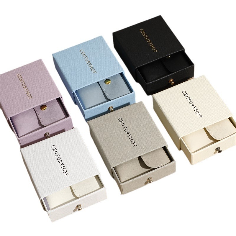 elegant drawer box with handle hot stamping logo