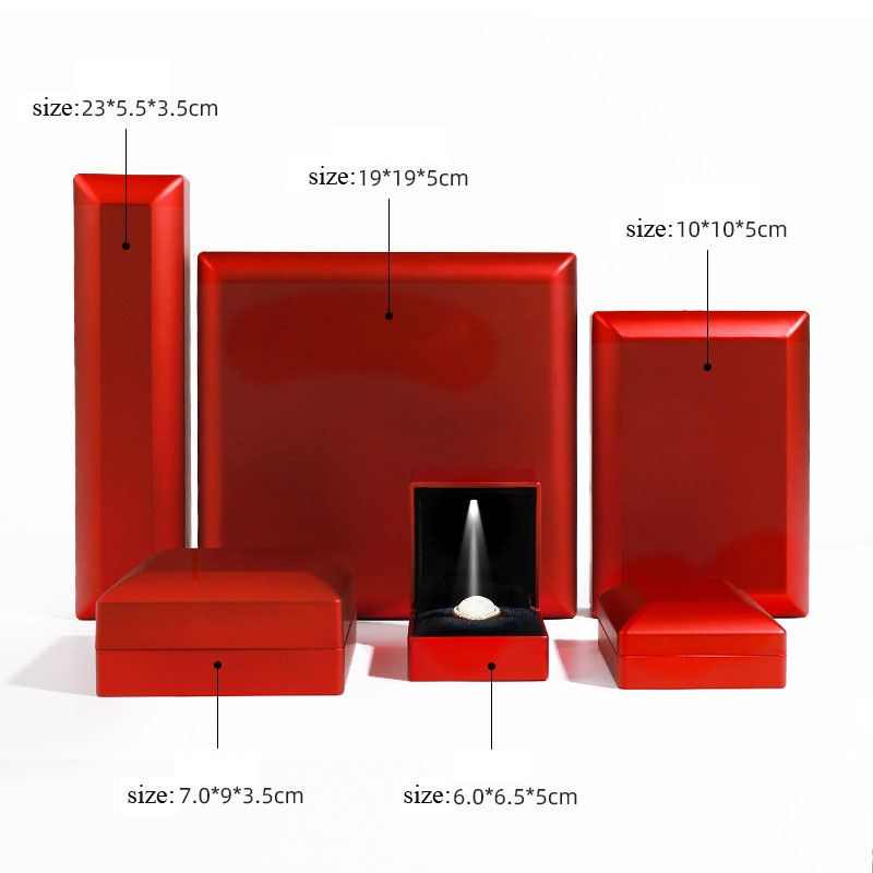 Led light plastic box with velvet inset