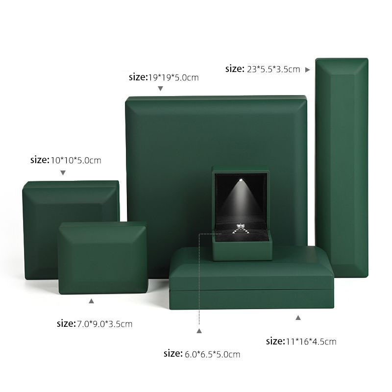 Led light plastic box with velvet inset