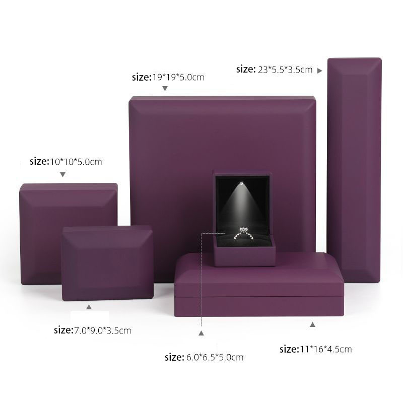 Led light plastic box with velvet inset