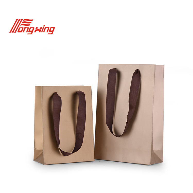 simple design high quality jewelry paper bag with ribbon