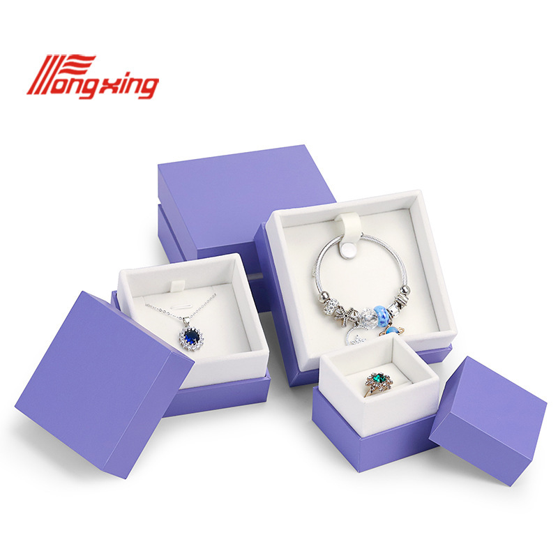 blue simple lightweight mini jewelry paper box