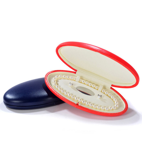 oval high-grade leather pearl necklace box
