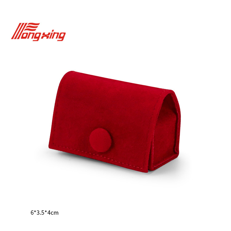 button closure tiny portable velvet jewelry organizer for ring earring