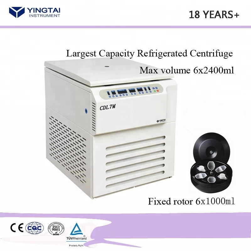 Центрифуга большой емкости CDL7M с охлаждением для лаборатории/банка крови