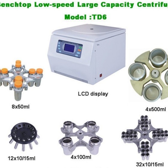 Low speed 6000rpm swing rotor low speed large capacity centrifuge TD6