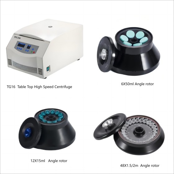 Benchtop High speed 16000rpm centrifuge with 6x50ml angle rotors TG16