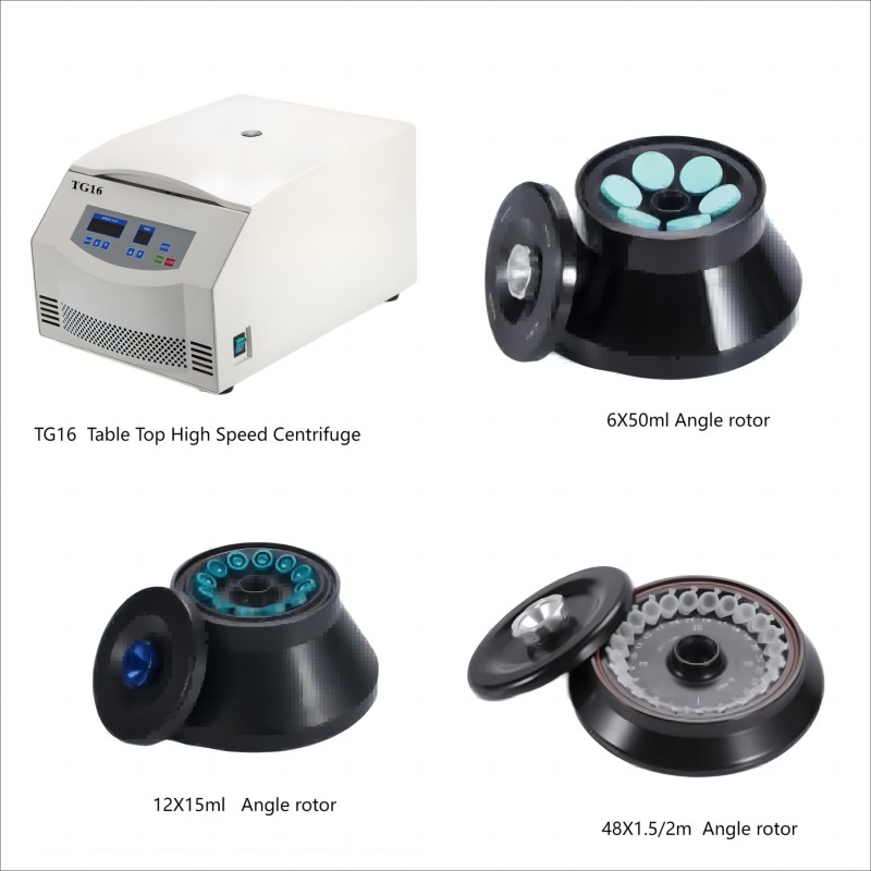Benchtop High speed 16000rpm centrifuge with 6x50ml angle rotors TG16