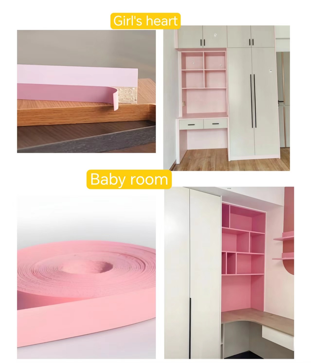 pink edge banding