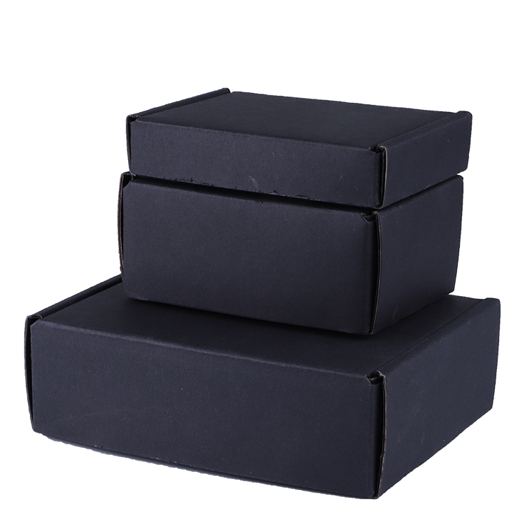 Custom Black Corrugated Paper Box for Environmental Recycling Clothing Packaging and Shipping Boxcustom paper box