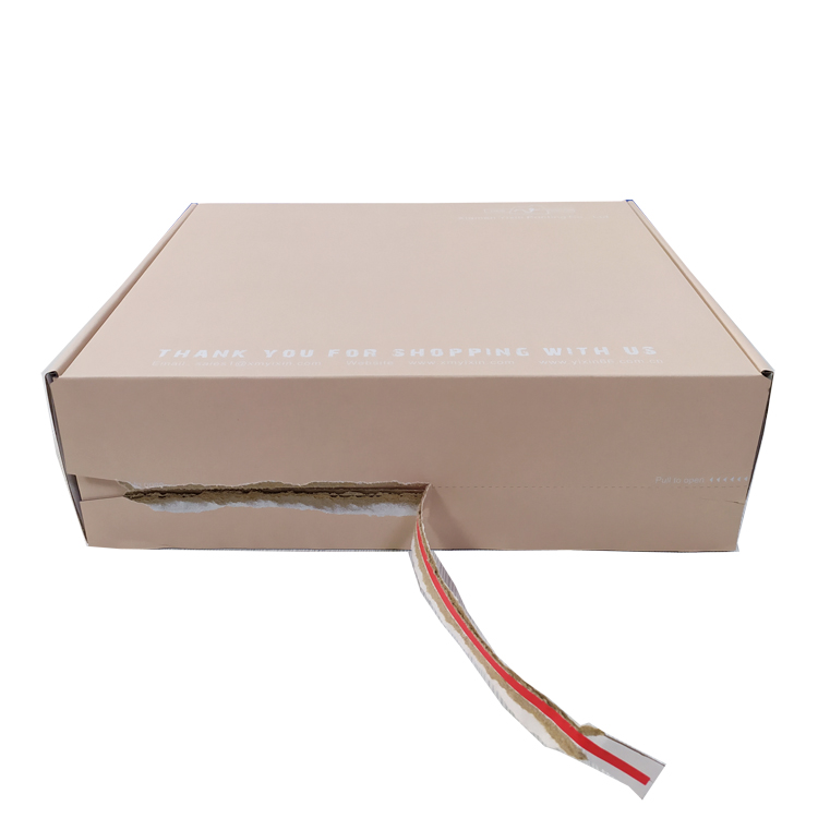 Custom Brown Biodegradable Shipping Box with Self-Seal and Zipper Closure 3mm Thick for Shoes Made from Cardboard